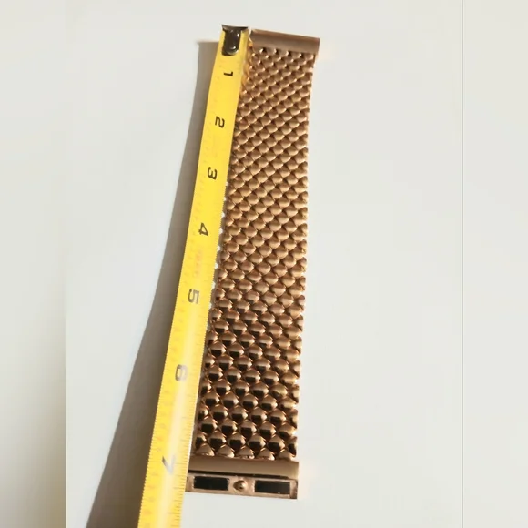 Gold Mesh Bracelet Milor Italy Bronze Bracelet. Rose Goldtone Weave Pattern - Picture 5 of 9